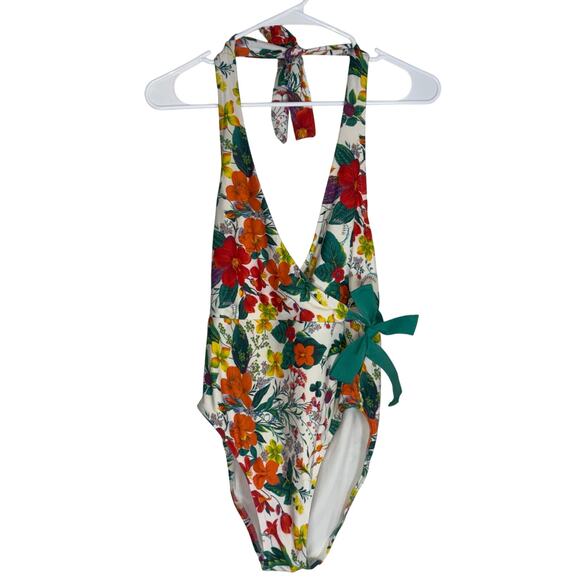 J. Crew Other - JCrew J Crew Halter One Piece Swimsuit Ratti Island Botanical Print Womens 4